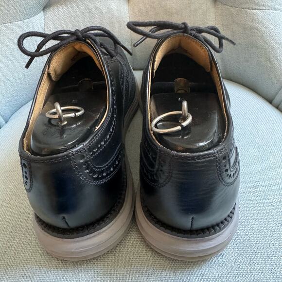 COLE HAAN Men Grand.OS Wingtip Leather Oxford Black Shoes Sz 10M Classic - Picture 5 of 11
